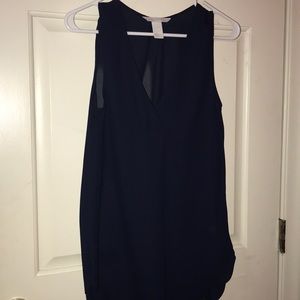 Navy Blue Sheer Blouse